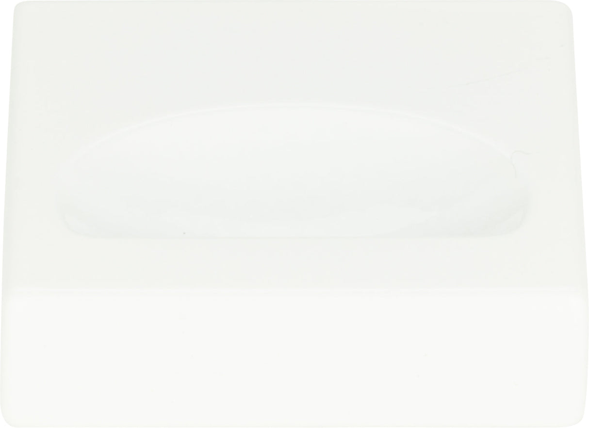 Atlas Homewares Thin Square Knob 1 1/4 Inch High White Gloss