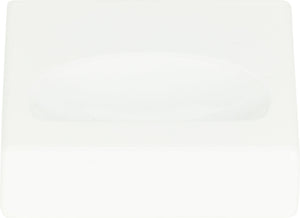 Atlas Homewares Thin Square Knob 1 1/4 Inch High White Gloss
