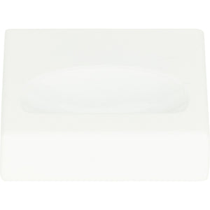 Atlas Homewares Thin Square Knob 1 1/4 Inch High White Gloss