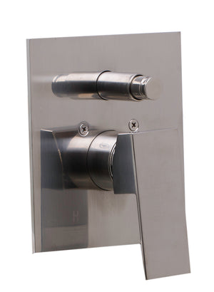ALFI brand AB5601-BN Brushed Nickel Shower Valve Mixer with Square Lever Handle and Diverter