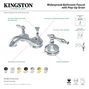 Kingston Brass KS1162NL 8 in. Widespread Bathroom Faucet, Polished Brass