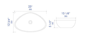 ALFI brand ABC914 White 23" Fancy Above Mount Ceramic Sink