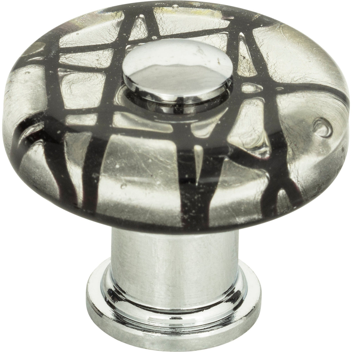 Atlas Homewares Eclipse Glass Round Knob 1 1/2 Inch Polished Chrome