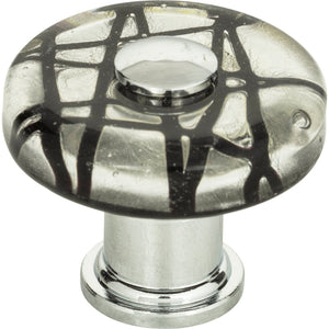 Atlas Homewares Eclipse Glass Round Knob 1 1/2 Inch Polished Chrome