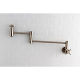 Kingston Brass KS8108DX Concord Wall Mount Pot Filler Kitchen Faucet, Brushed Nickel