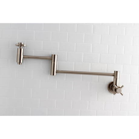 Kingston Brass KS8108DX Concord Wall Mount Pot Filler Kitchen Faucet, Brushed Nickel