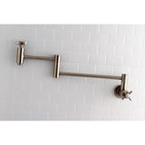 Kingston Brass KS8108ZX Millennium Wall Mount Pot Filler Kitchen Faucet, Brushed Nickel