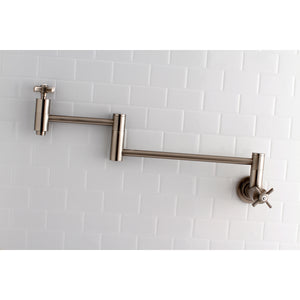 Kingston Brass KS8108ZX Millennium Wall Mount Pot Filler Kitchen Faucet, Brushed Nickel