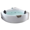 EAGO AM200  5' Rounded Modern Double Seat Corner Whirlpool Bath Tub with Fixtures
