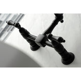 Kingston Brass KS1240AL Heritage Wall Mount Bridge Kitchen Faucet, Matte Black