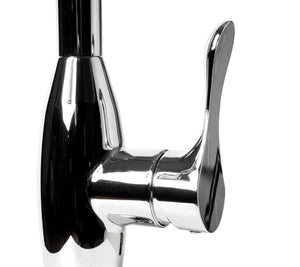 Polished Chrome Traditional Gooseneck Pull Down Kitchen Faucet