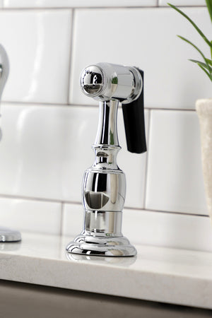 Gourmetier GSY7701ACLBS American Classic Single Handle Kitchen Faucet with Brass Sprayer, Polished Chrome