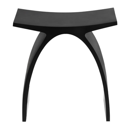 Black Matte Arched Solid Surface Resin Bathroom / Shower Stool