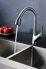 ANZZI KF-AZ031BN Accent Series Single-Handle Pull-Down Sprayer Kitchen Faucet in Brushed Nickel