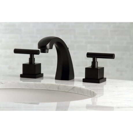 Kingston Brass KS4980CQL Claremont 8" Widespread Bathroom Faucet, Matte Black