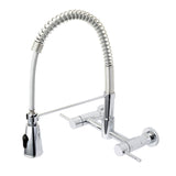 Gourmetier GS8281DL Concord 2-Handle Wall Mount Pull-Down Kitchen Faucet, Polished Chrome