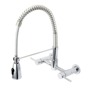 Gourmetier GS8281DL Concord 2-Handle Wall Mount Pull-Down Kitchen Faucet, Polished Chrome