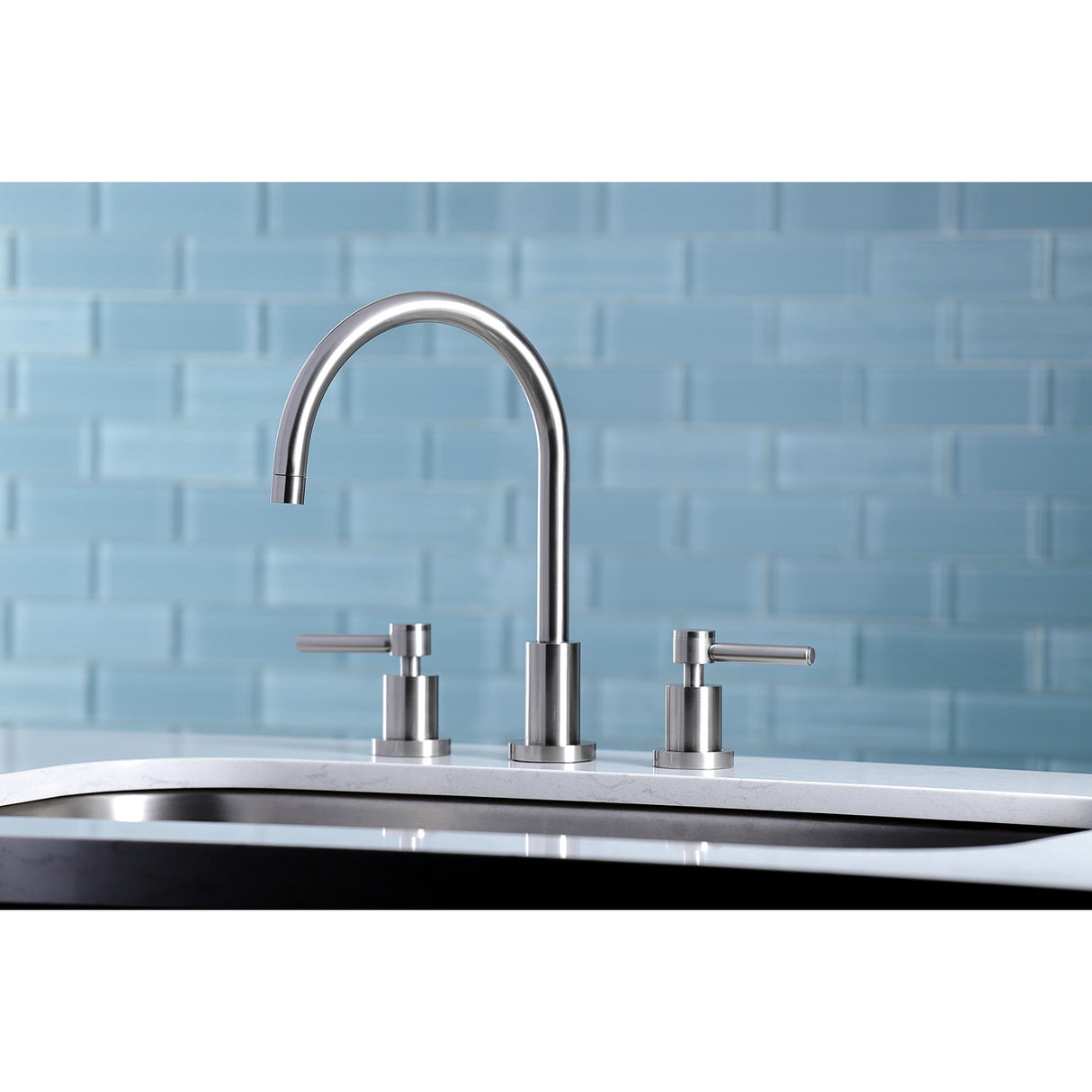 Kingston Brass KS8728DLLS Widespread Kitchen Faucet, Brushed Nickel