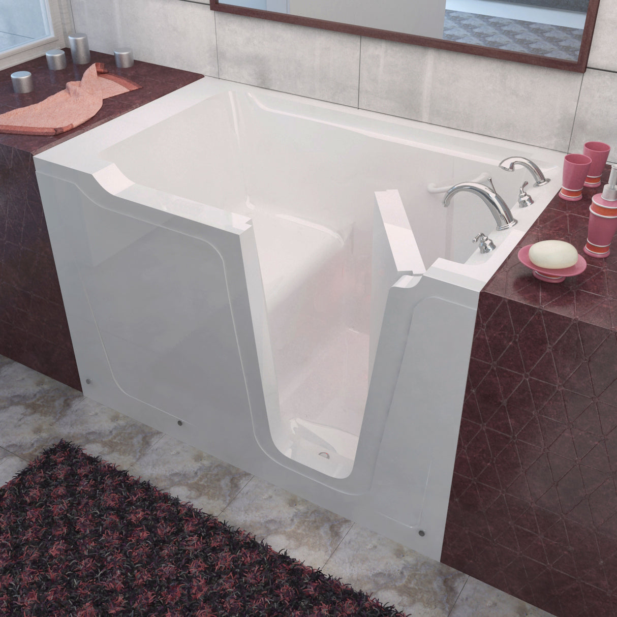 MediTub Walk-In 36 x 60 Right Drain White Soaking Walk-In Bathtub