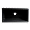 33" Black Matte Reversible Smooth / Fluted Single Bowl Fireclay Farm Sink