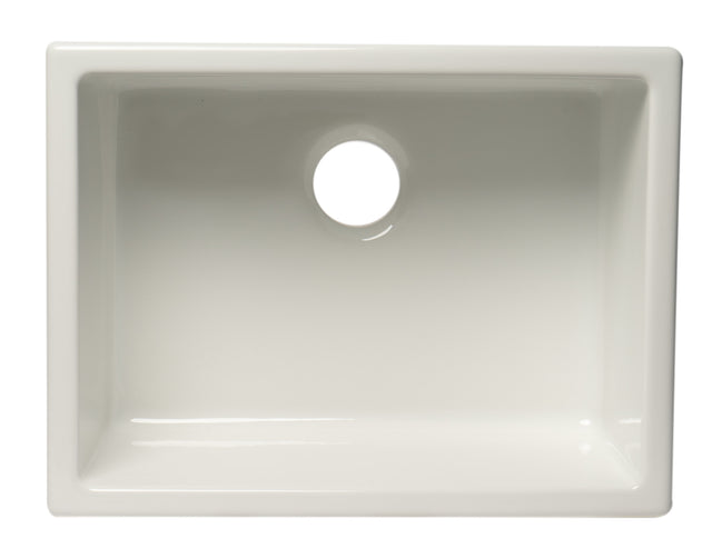 ALFI brand AB2418UD 24" White Undermount / Drop In Fireclay Kitchen Sink