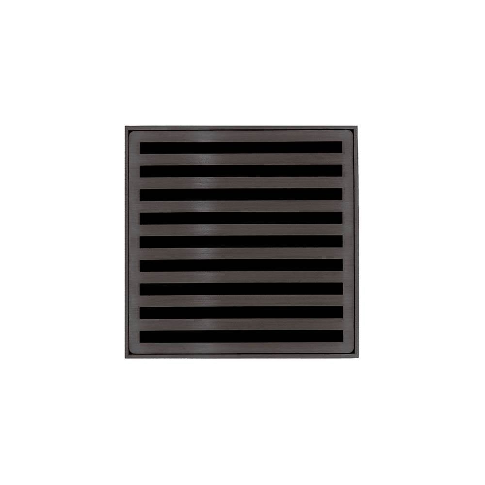 Infinity Drain ND 4-2A 4” x 4” ND 4 - Strainer - Lines Pattern & 2" Throat w/ABS Drain Body 2” Outlet