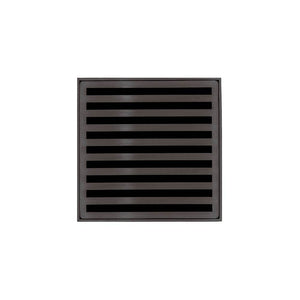 Infinity Drain ND 4-2I 4” x 4” ND 4 - Strainer - Lines Pattern & 2" Throat w/Cast Iron Drain Body 2” Outlet