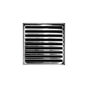 Infinity Drain ND 4-2I 4” x 4” ND 4 - Strainer - Lines Pattern & 2" Throat w/Cast Iron Drain Body 2” Outlet