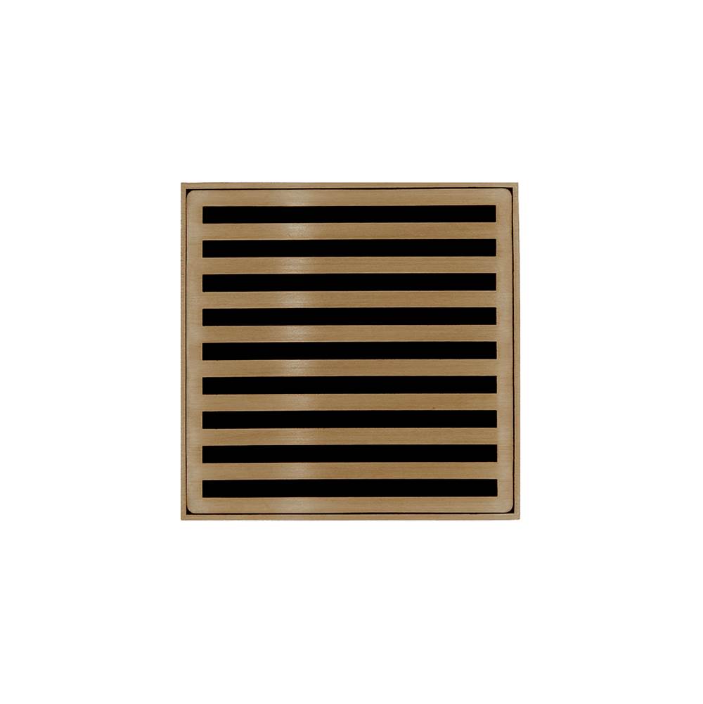Infinity Drain ND 4-2A 4” x 4” ND 4 - Strainer - Lines Pattern & 2" Throat w/ABS Drain Body 2” Outlet