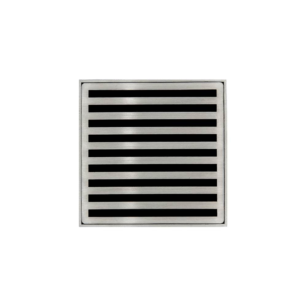 Infinity Drain ND 4-2A 4” x 4” ND 4 - Strainer - Lines Pattern & 2" Throat w/ABS Drain Body 2” Outlet