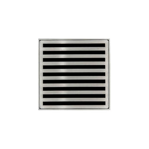 Infinity Drain ND 4-2I 4” x 4” ND 4 - Strainer - Lines Pattern & 2" Throat w/Cast Iron Drain Body 2” Outlet