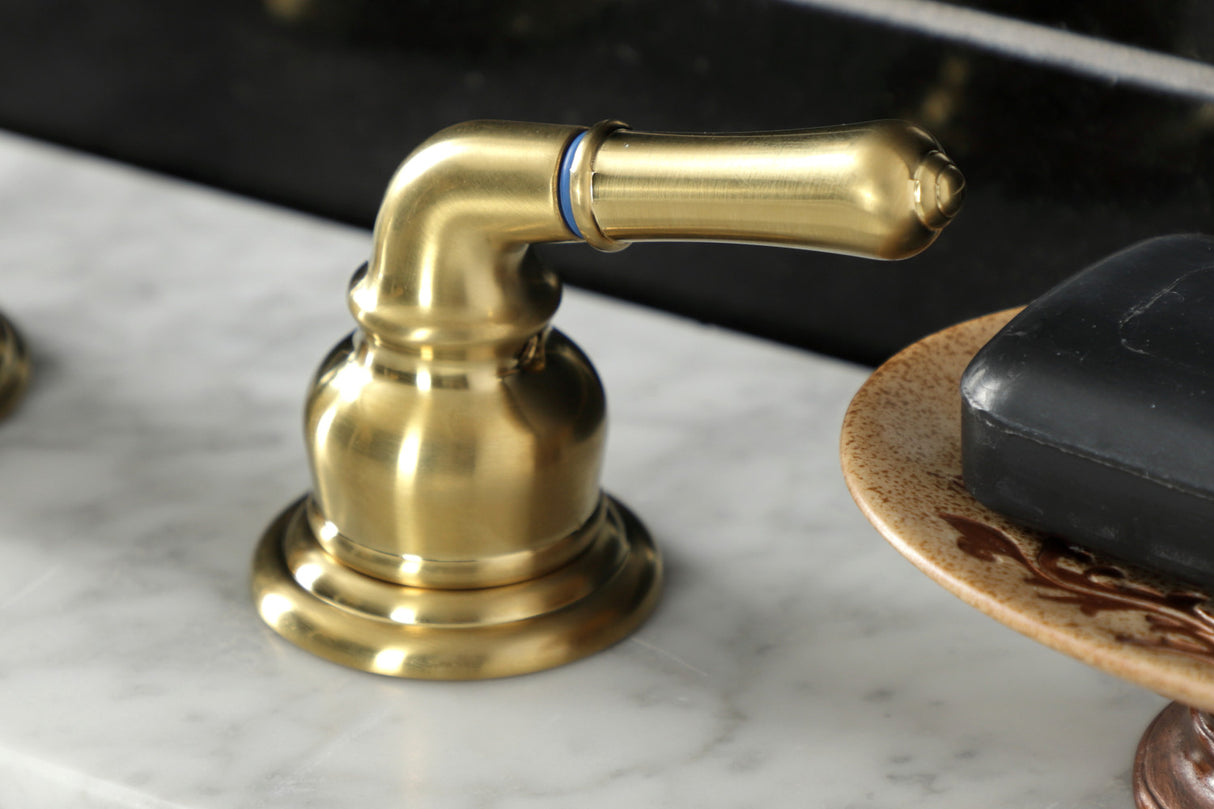 Kingston Brass KB967SB Magellan Widespread Bathroom Faucet with Retail Pop-Up, Brushed Brass