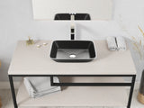 ANZZI LS-AZ911MB Innovio Rectangle Glass Vessel Bathroom Sink with Matte Black Finish Showroom