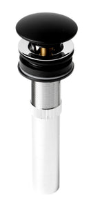 Black Matte Pop Up Drain without Overflow