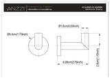 ANZZI AC-AZ008BN Caster 2 Series Single Robe Hook in Brushed Nickel