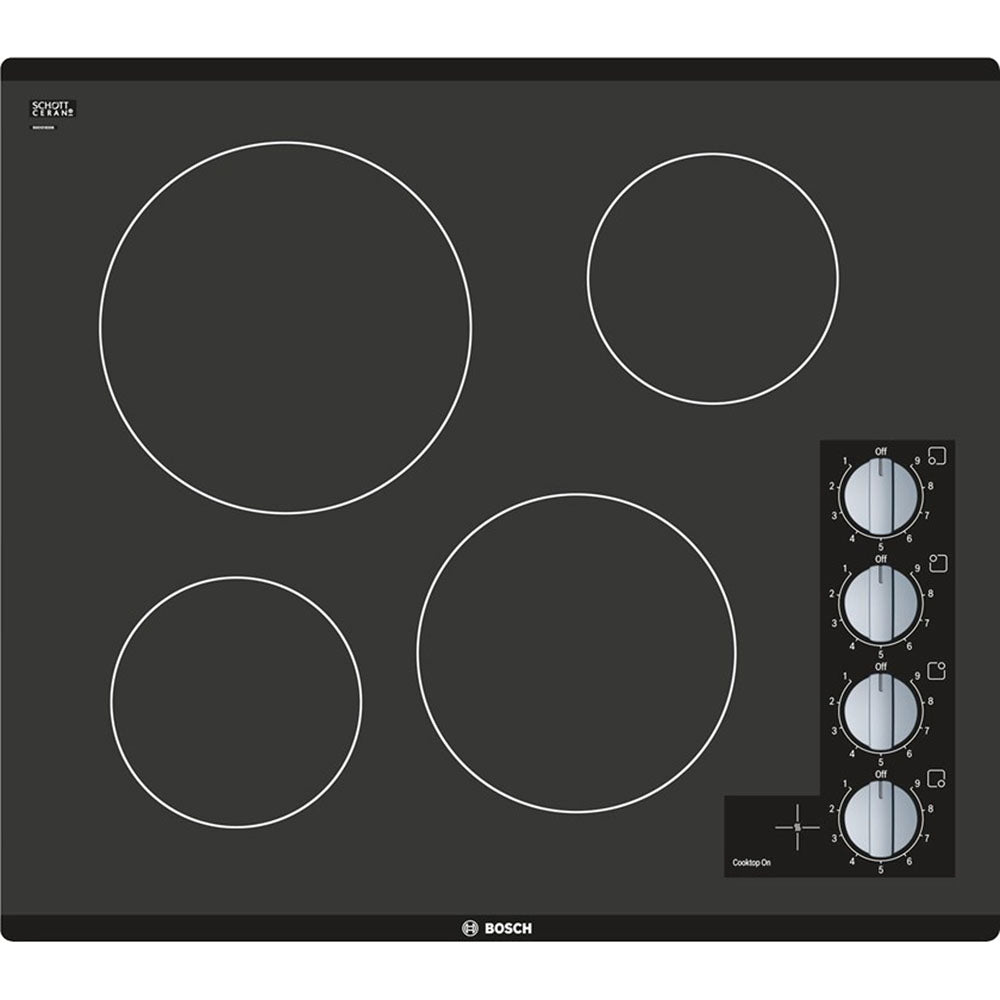 Bosch NEM5466UC S500 24" Electric Cooktop, 4-Elements, Knob Ctrl