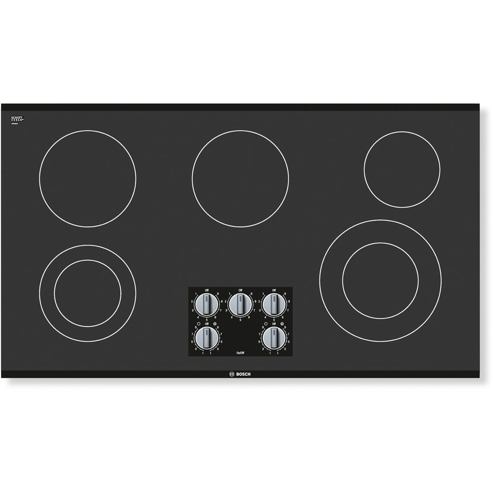 Bosch NEM5666UC S500 36" Electric Cooktop, 5-Elements, Knob Ctrl