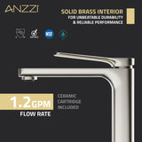 ANZZI L-AZ901BN Single Handle Single Hole Bathroom Vessel Sink Faucet With Pop-up Drain in Brushed Nickel