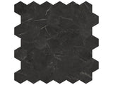 Anatolia Tile La Marca 2 Inch Hexagon Nero Honed Porcelain Mosaics. 1 Sheet = .96 Sq. Ft. 4501-0348-0 Nero Venato 2" Hexagon Honed - premium natural stone mosaic tile from Anatolia Tile, available at PoshHaus showroom in Keene, NH