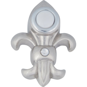 Atlas Homewares Fleur de lys Door Bell  Brushed Nickel