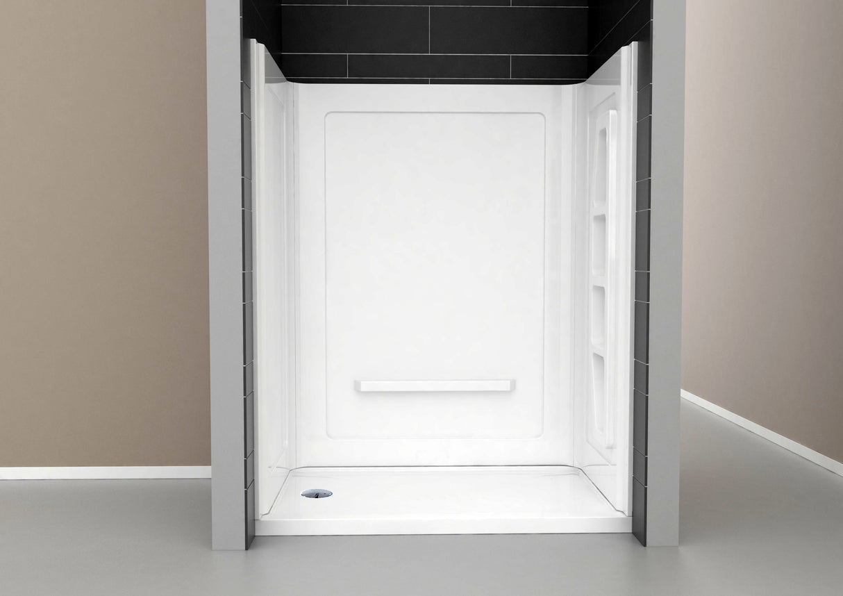 ANZZI SW-AZ8078-R 48 in. x 36 in. x 74 in. 3-piece DIY Friendly Alcove Shower Surround in White