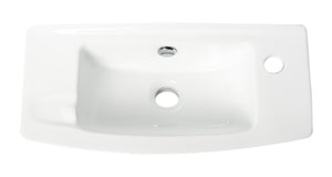 ALFI brand ABC115 White 20" Small Wall Mounted Ceramic Sink with Faucet Hole