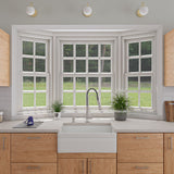 ALFI brand AB511-W White 30" Decorative Lip Apron Single Bowl Fireclay Farmhouse Kitchen Sink