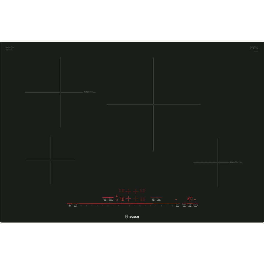 Bosch NIT8060UC 30" Induction Cooktop, 800 Series,Frameless, Home Connect