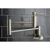 Kingston Brass KS8108DL Concord Wall Mount Pot Filler Kitchen Faucet, Brushed Nickel