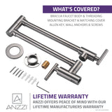 ANZZI KF-AZ258BN Braccia Series 24" Wall Mounted Pot Filler in Brushed Nickel