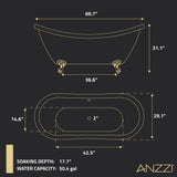 ANZZI FT-AZ132CH Falco 5.8 ft. Claw Foot One Piece Acrylic Freestanding Soaking Bathtub in Glossy White with Polished Chrome Feet