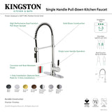 Gourmetier LS8779DKL Kaiser Single-Handle Pre-Rinse Kitchen Faucet, Matte Black/Brushed Nickel