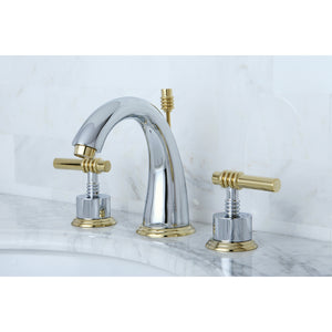 Kingston Brass KS2964ML Milano Widespread Bathroom Faucet, Polished Chrome/Polished Brass
