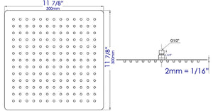 ALFI brand RAIN12S-PSS Solid Polished Stainless Steel 12" Square Ultra Thin Rain Shower Head